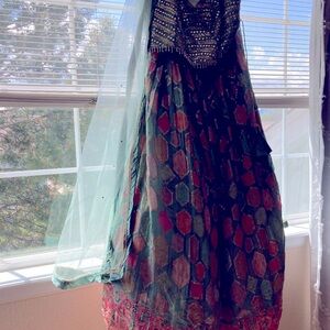 Women’s Lehenga, pastel colors and lots of sequence and detail!